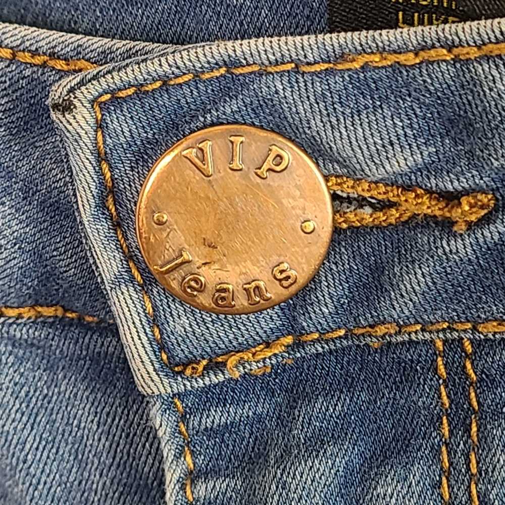 V.I.P. Jeans Women's Medium Wash Skinny Jean | 3/4 - Picture 4 of 9